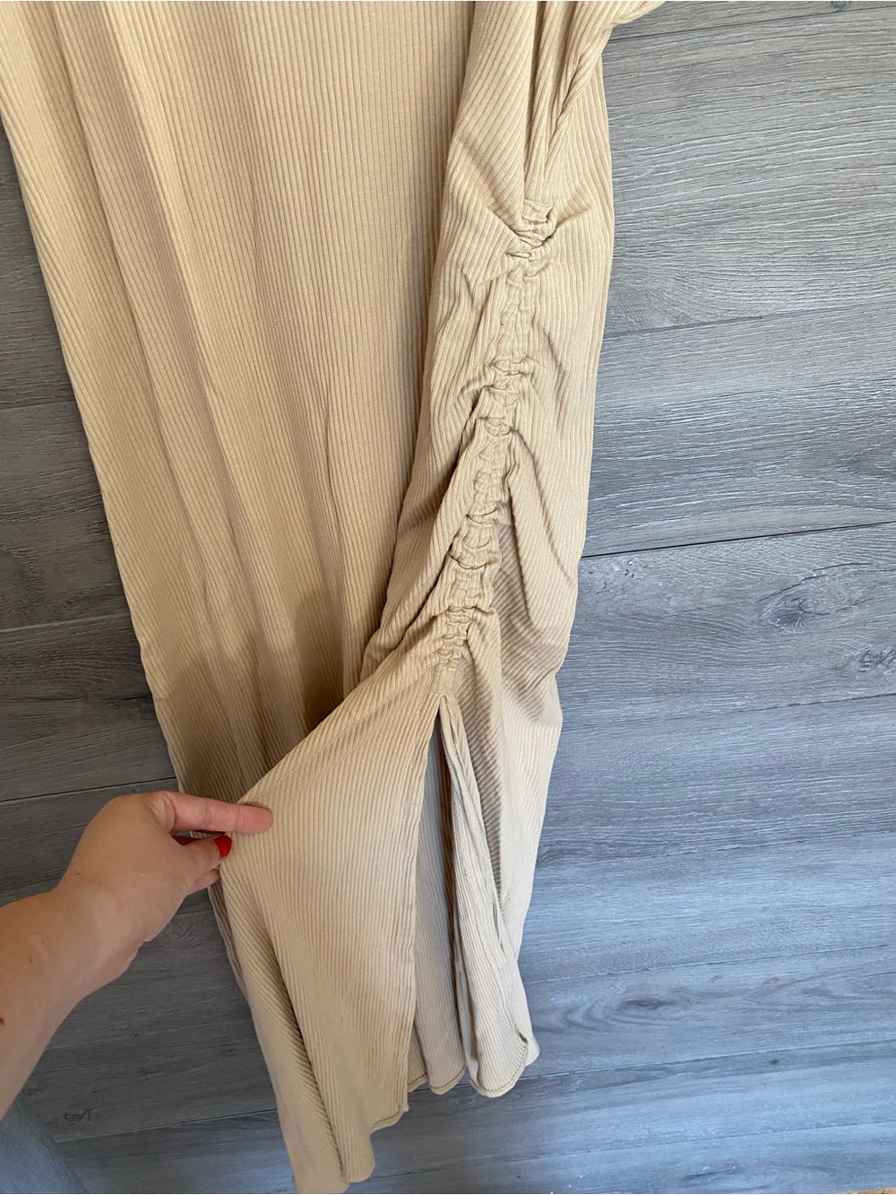 J. Crew Ruched Midi Dress Ribbed Jersey - Picture 4 of 7